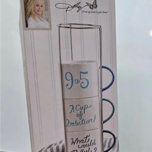Dolly Parton Phrases Stoneware Coffee Mugs/Cups Set